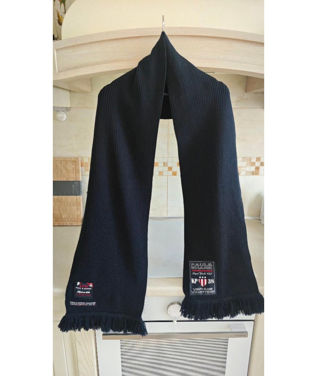 PAUL & SHARK Темно-синий шарф, фото 5
