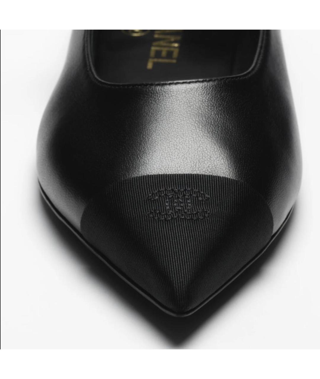 CHANEL Черные кожаные балетки, фото 4