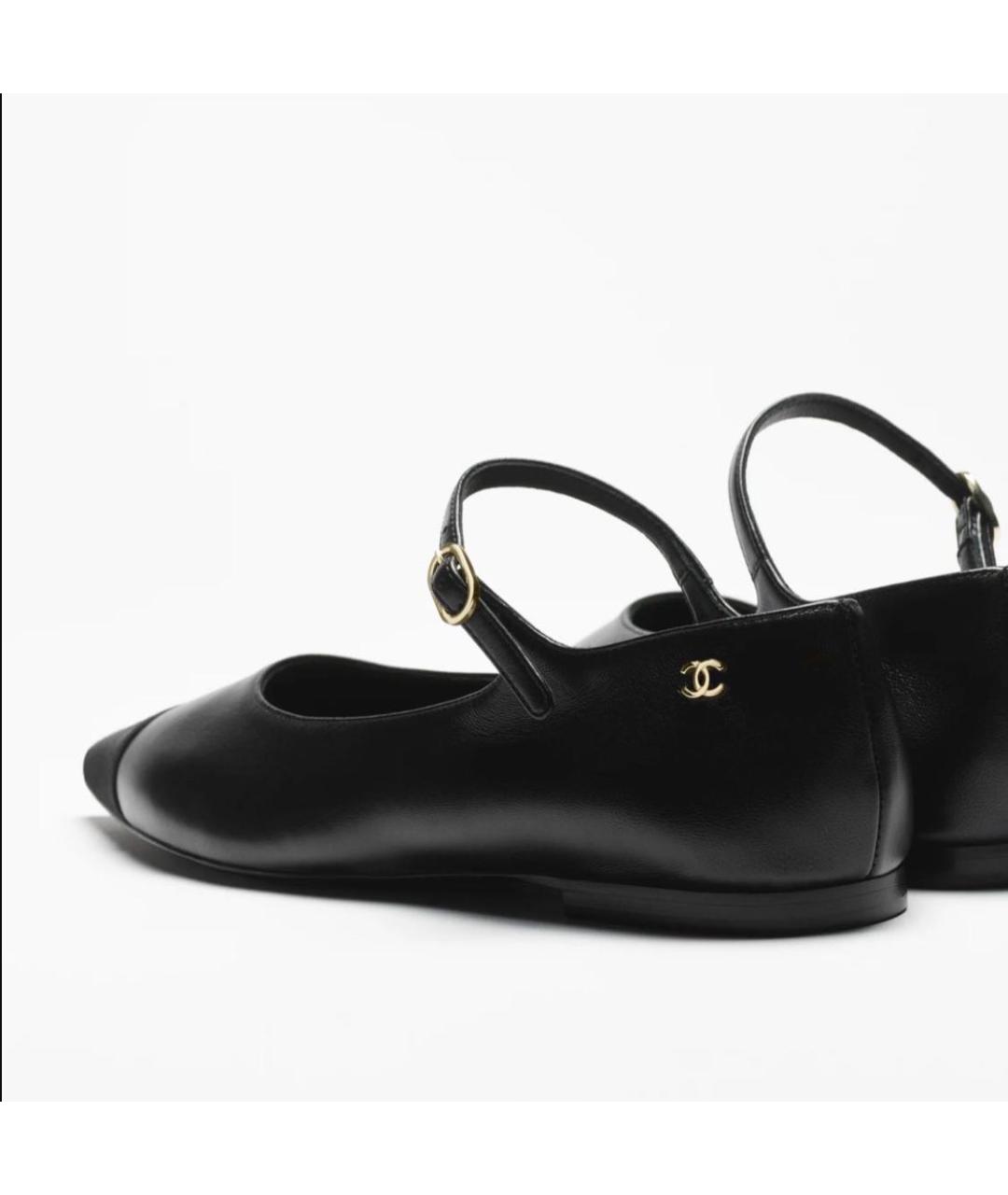 CHANEL Черные кожаные балетки, фото 3