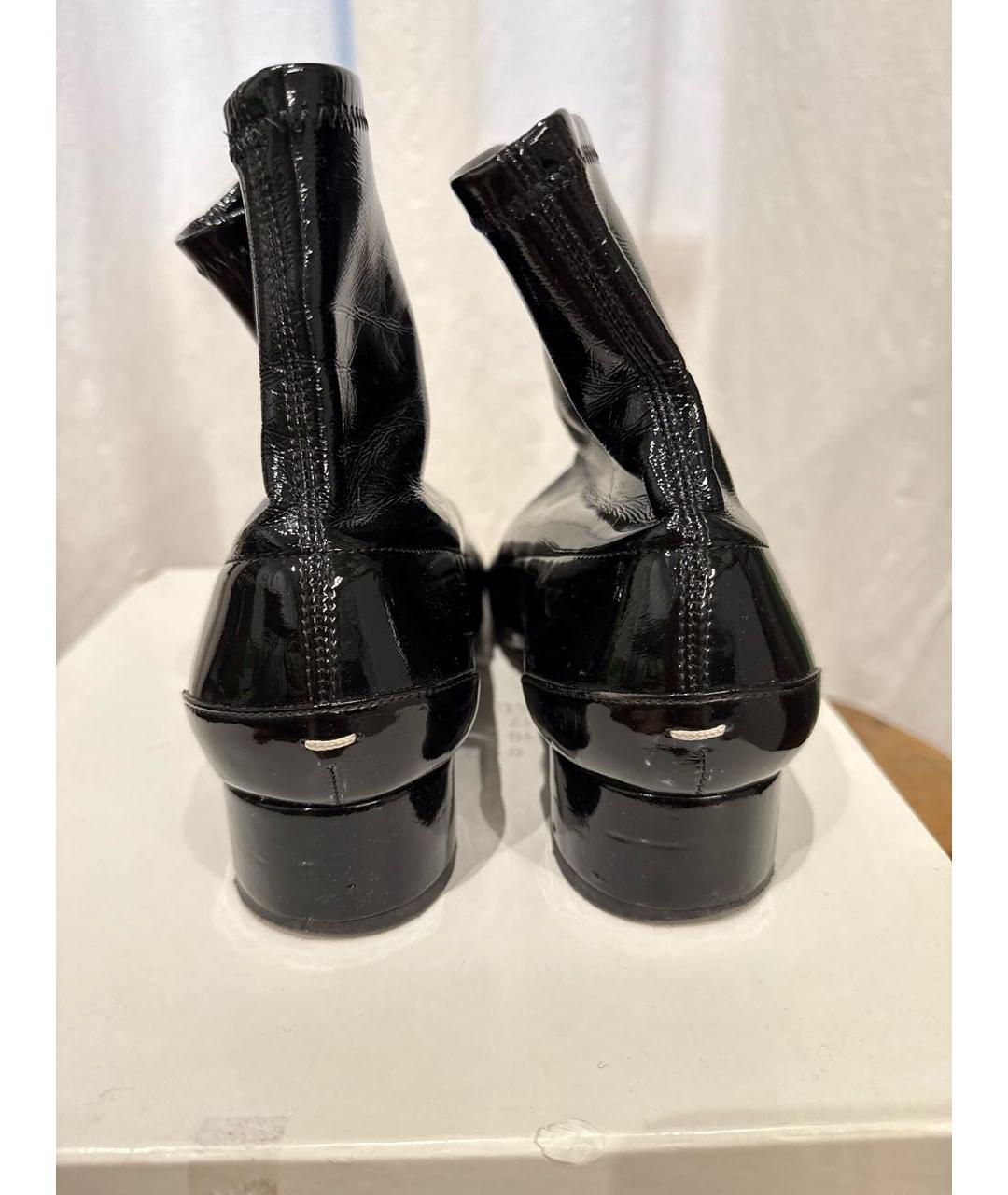 MAISON MARGIELA Черные ботинки из лакированной кожи, фото 4