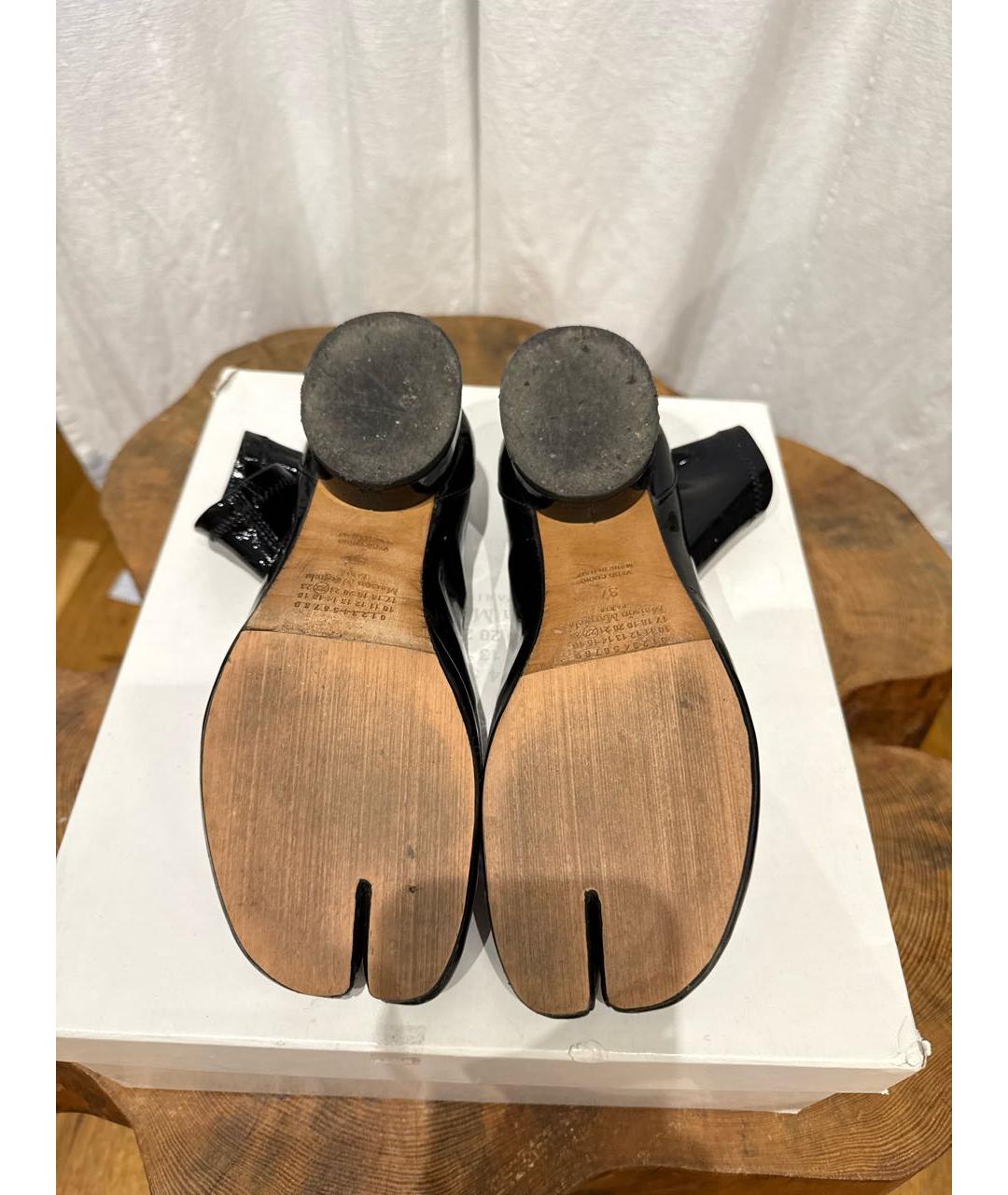 MAISON MARGIELA Черные ботинки из лакированной кожи, фото 5