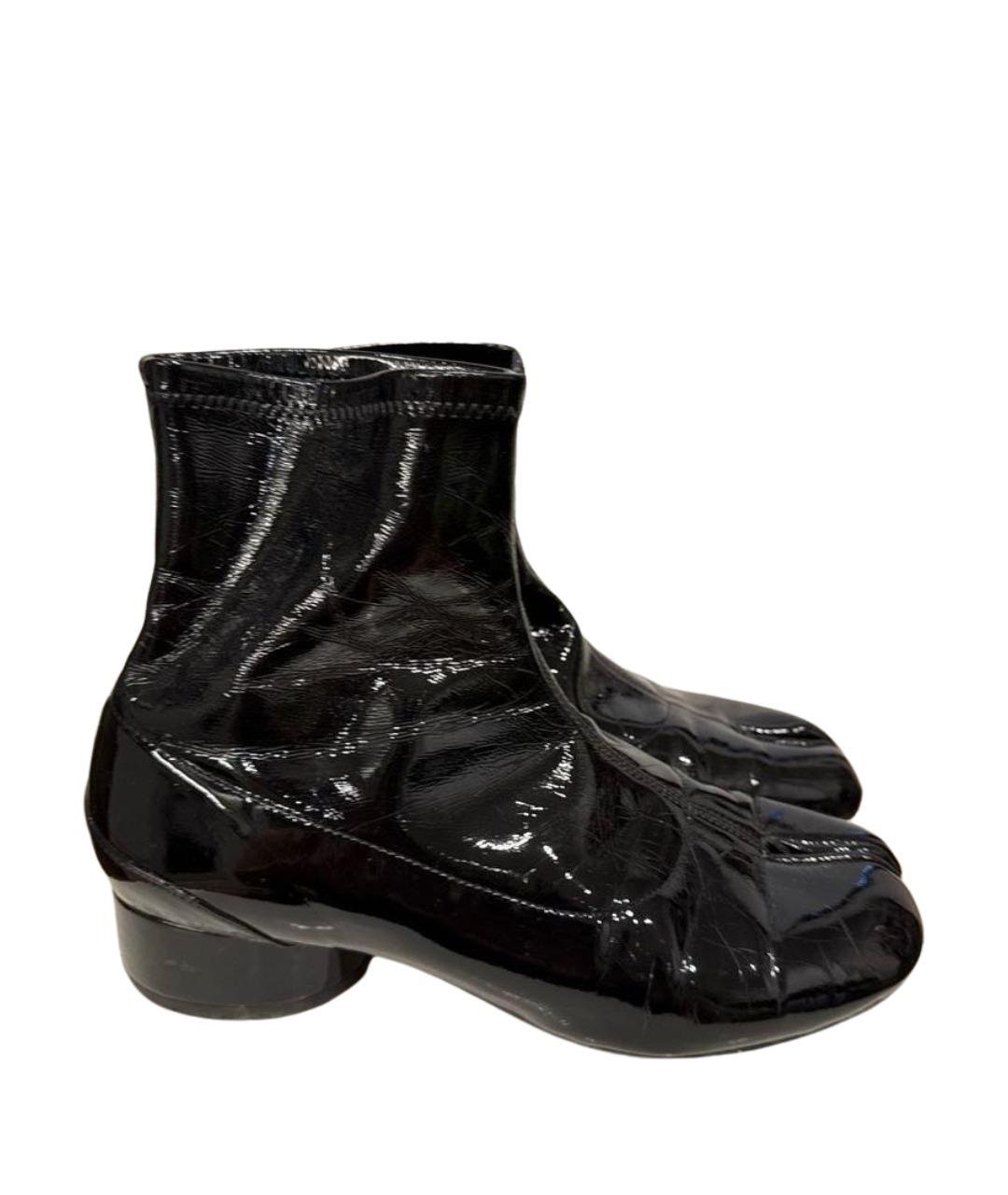 MAISON MARGIELA Черные ботинки из лакированной кожи, фото 1