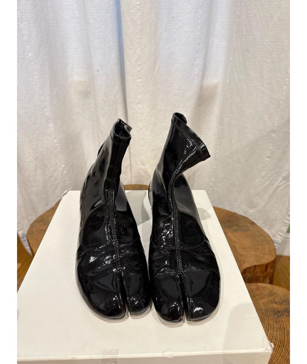 MAISON MARGIELA Черные ботинки из лакированной кожи, фото 2
