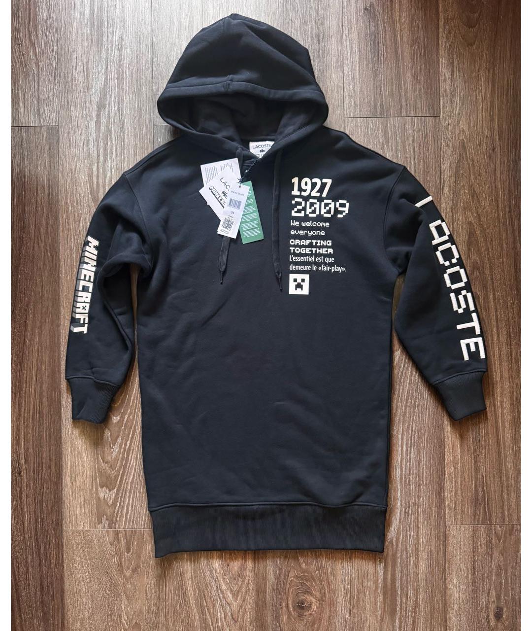 LACOSTE Черное хлопковое повседневное платье, фото 8