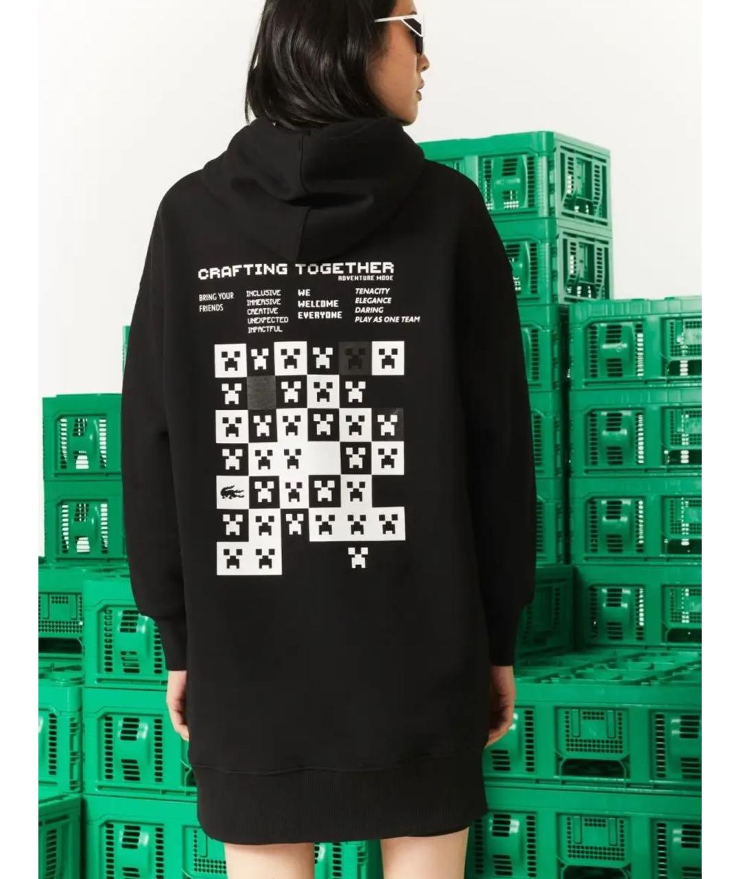 LACOSTE Черное хлопковое повседневное платье, фото 3