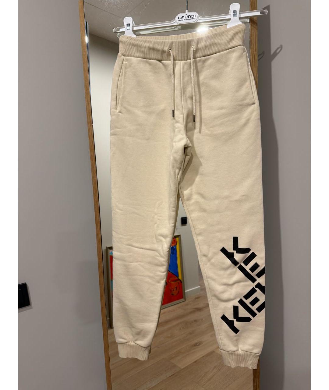 KENZO Бежевые хлопковые спортивные брюки и шорты, фото 8