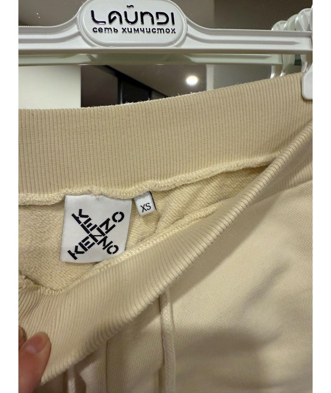 KENZO Бежевые хлопковые спортивные брюки и шорты, фото 6
