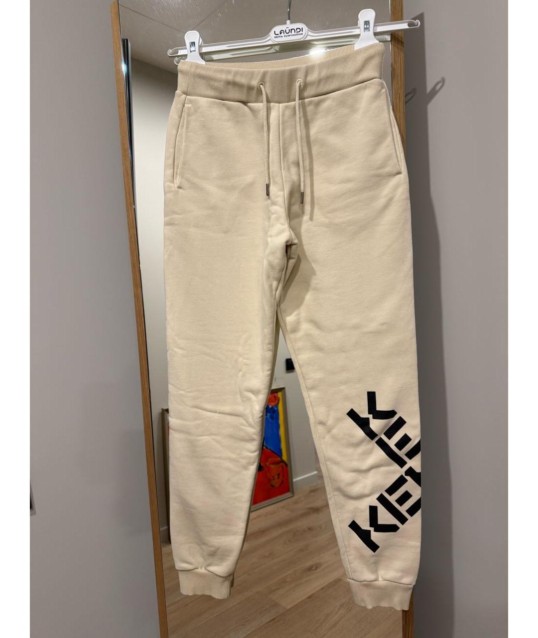 KENZO Бежевые хлопковые спортивные брюки и шорты, фото 7