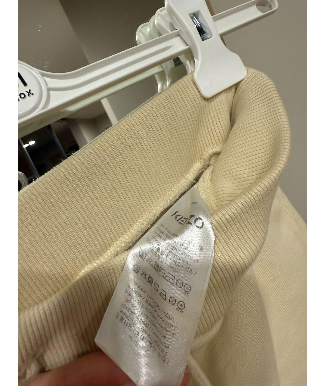 KENZO Бежевые хлопковые спортивные брюки и шорты, фото 5