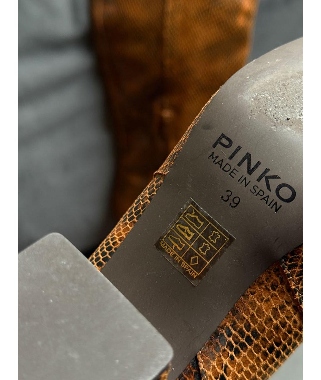 PINKO Коричневые кожаные сапоги, фото 6