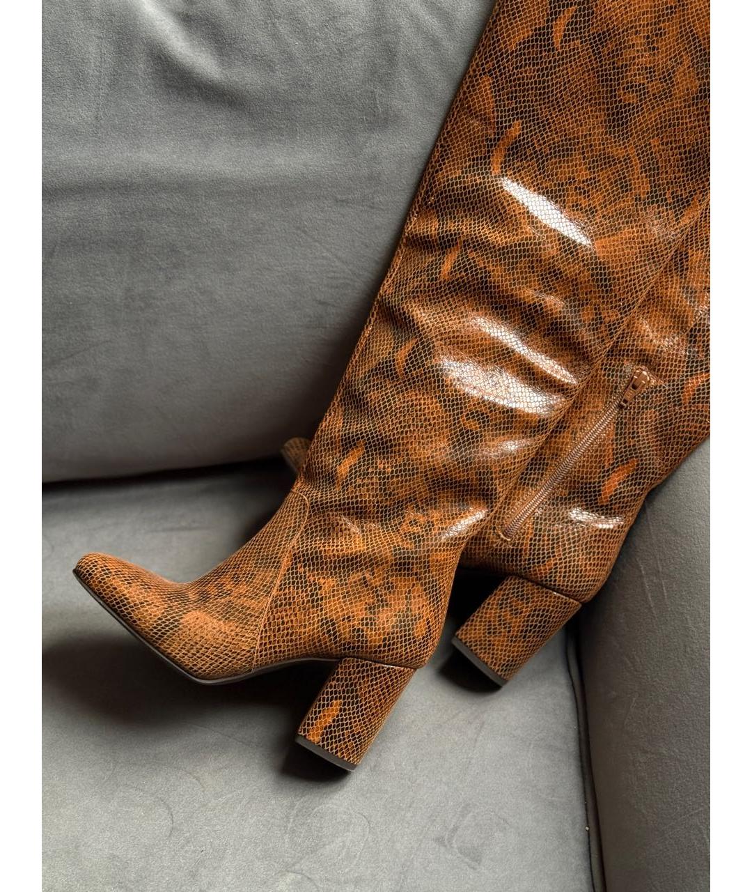 PINKO Коричневые кожаные сапоги, фото 3