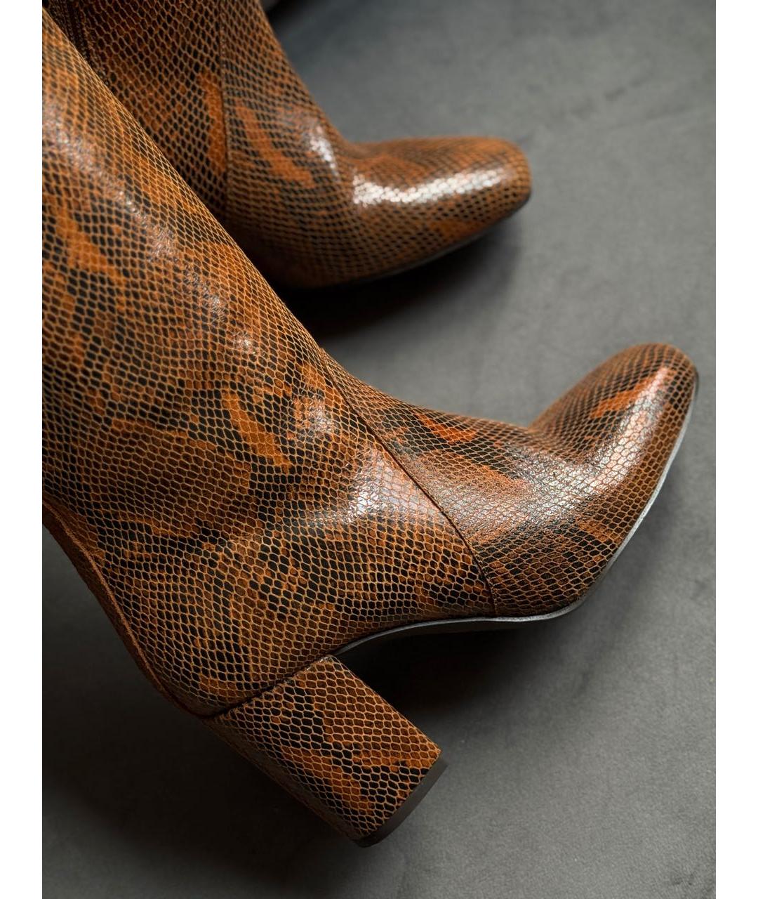 PINKO Коричневые кожаные сапоги, фото 4