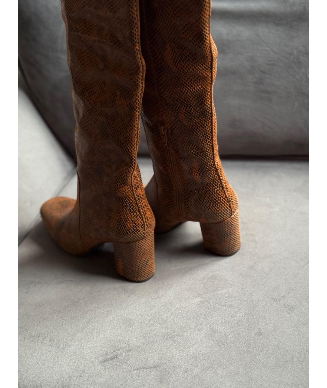 PINKO Коричневые кожаные сапоги, фото 5