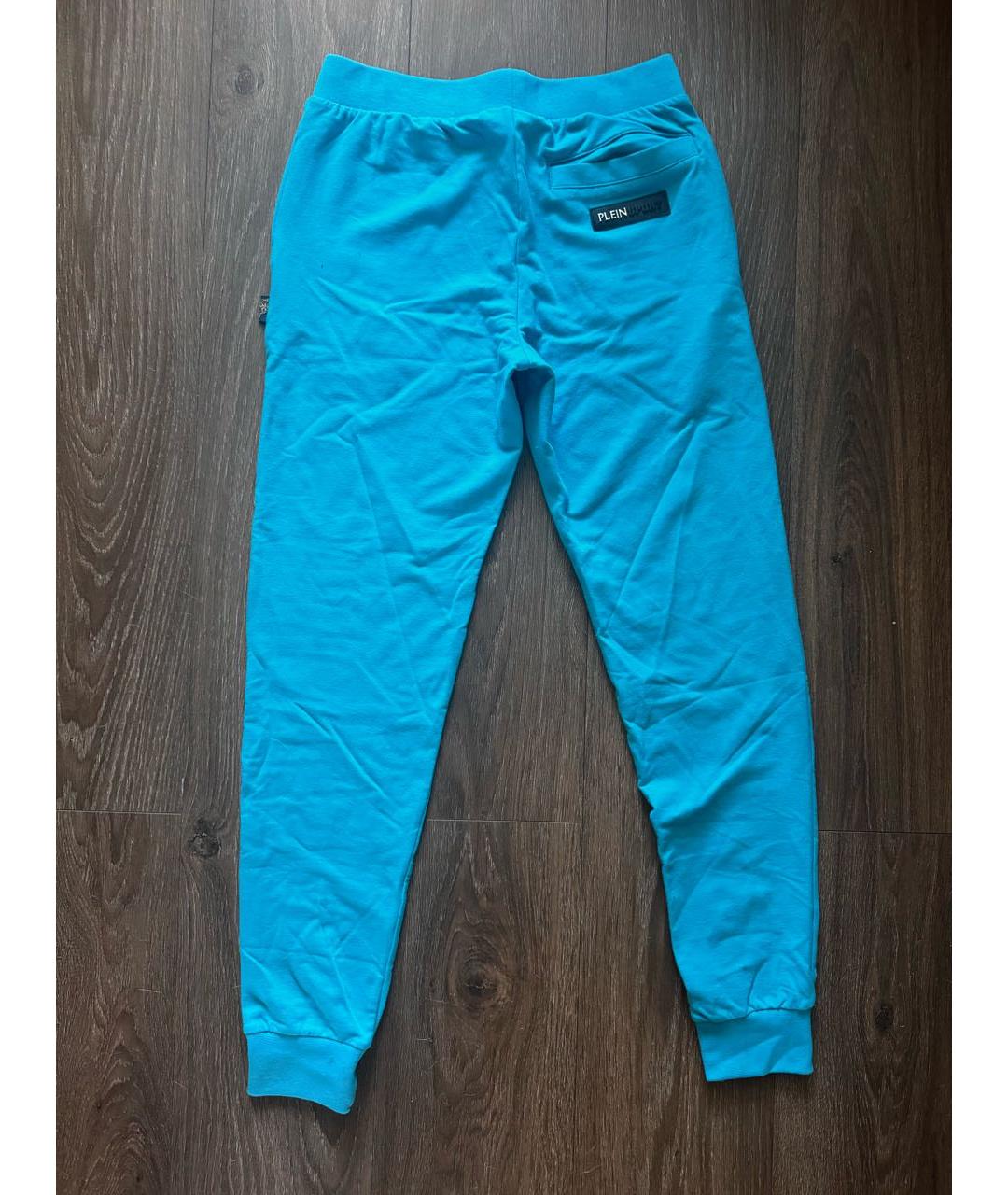 PLEIN SPORT Голубые хлопковые спортивные брюки и шорты, фото 6
