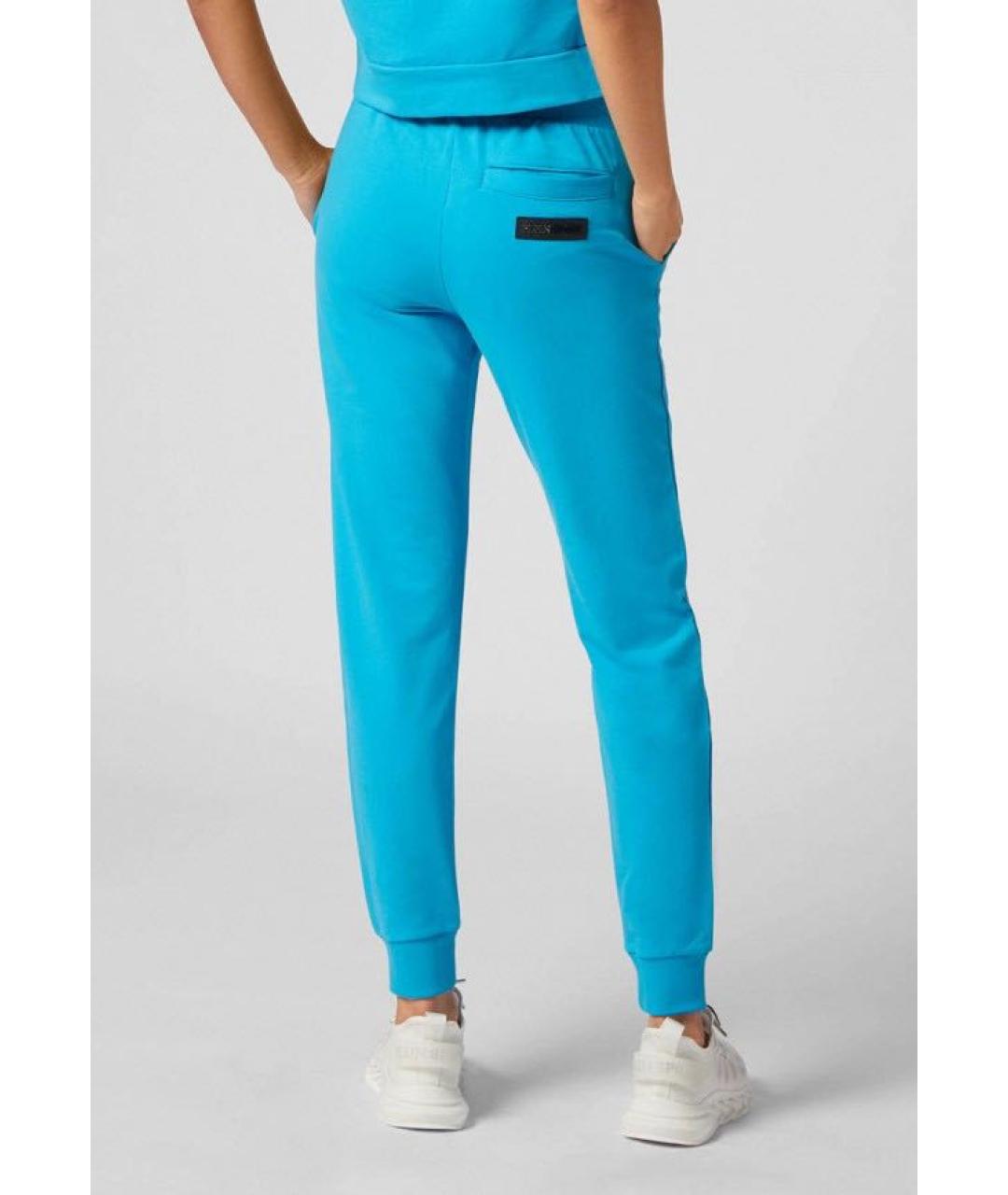 PLEIN SPORT Голубые хлопковые спортивные брюки и шорты, фото 4