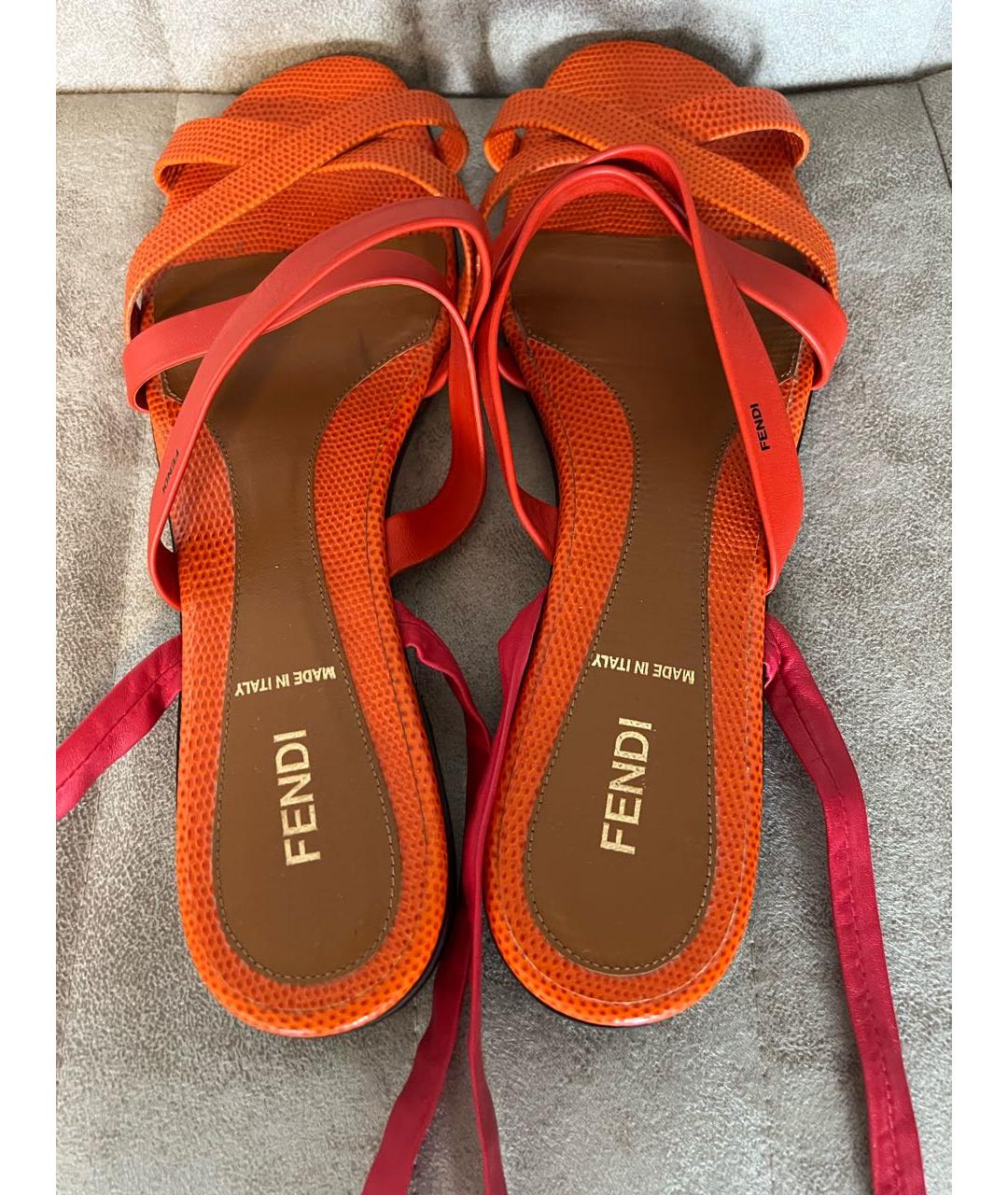 FENDI Мульти кожаные сандалии, фото 4