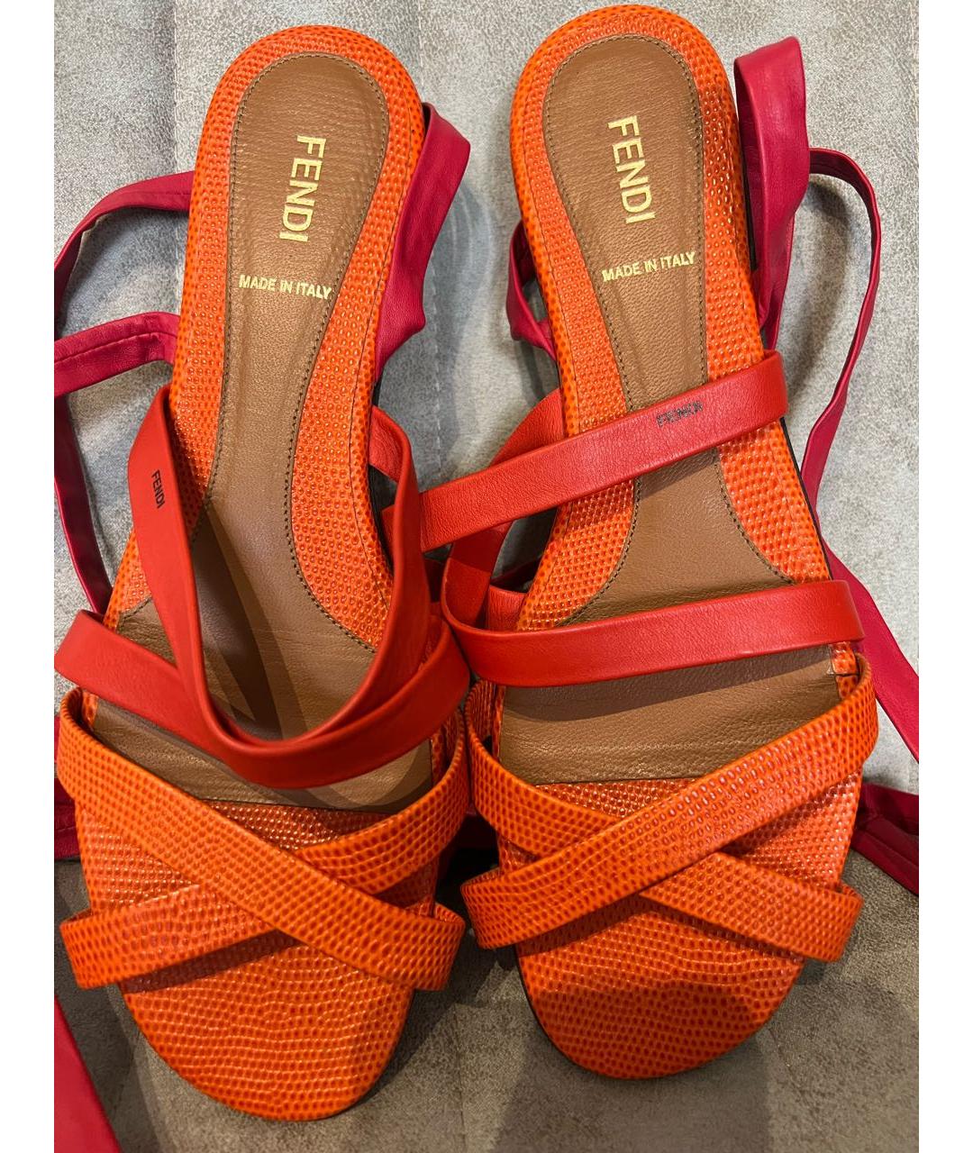 FENDI Мульти кожаные сандалии, фото 2
