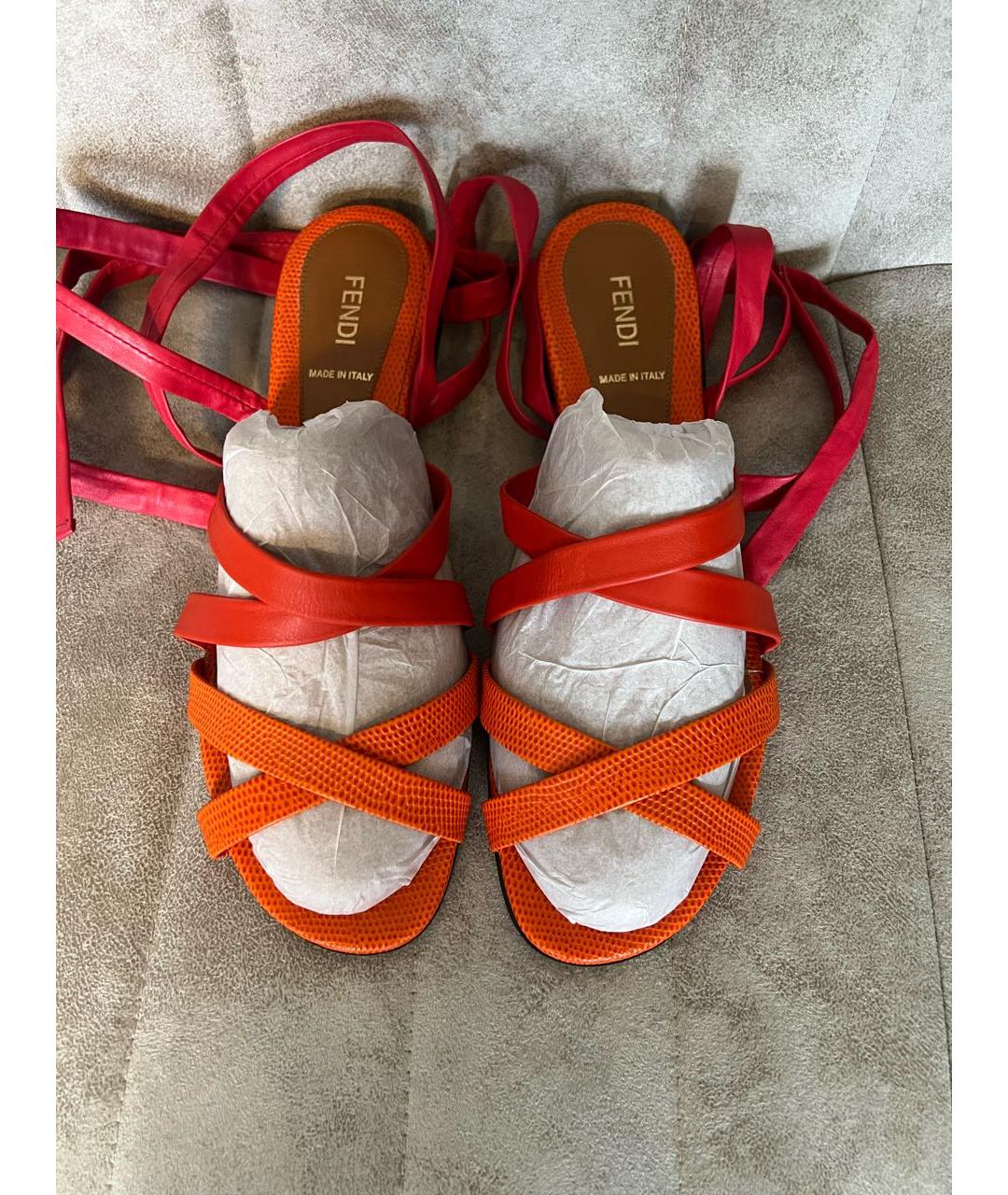 FENDI Мульти кожаные сандалии, фото 6