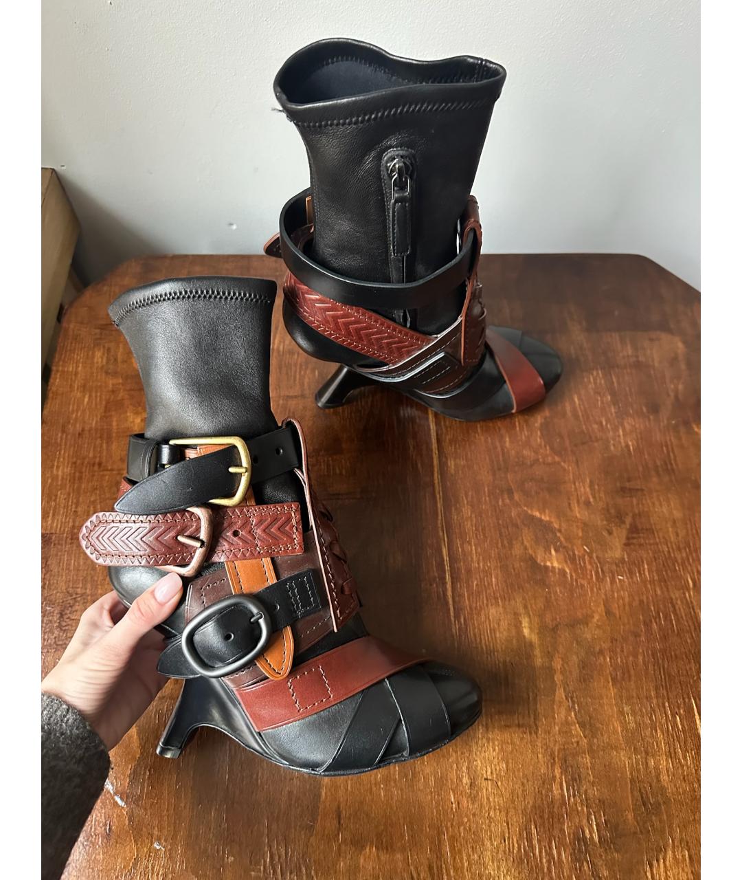 TOM FORD Черные кожаные полусапоги, фото 6