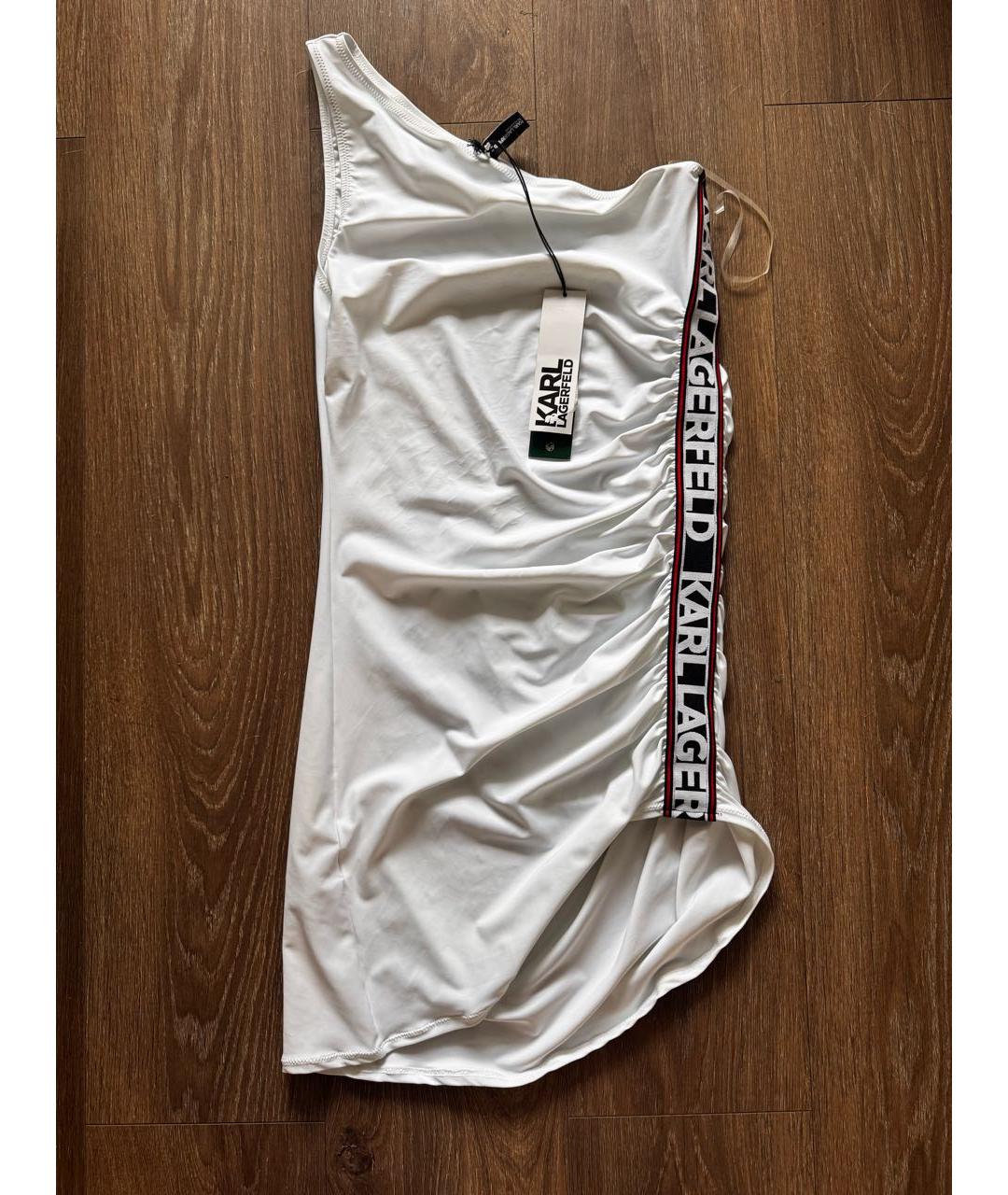 KARL LAGERFELD Белое полиэстеровое коктейльное платье, фото 6