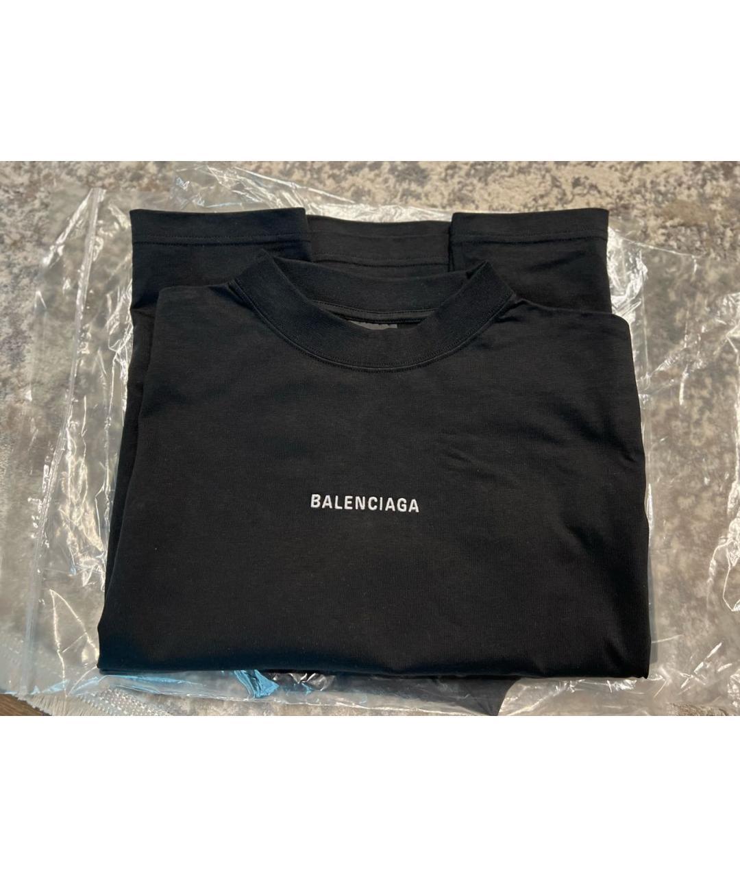 BALENCIAGA Черная хлопковая футболка, фото 6