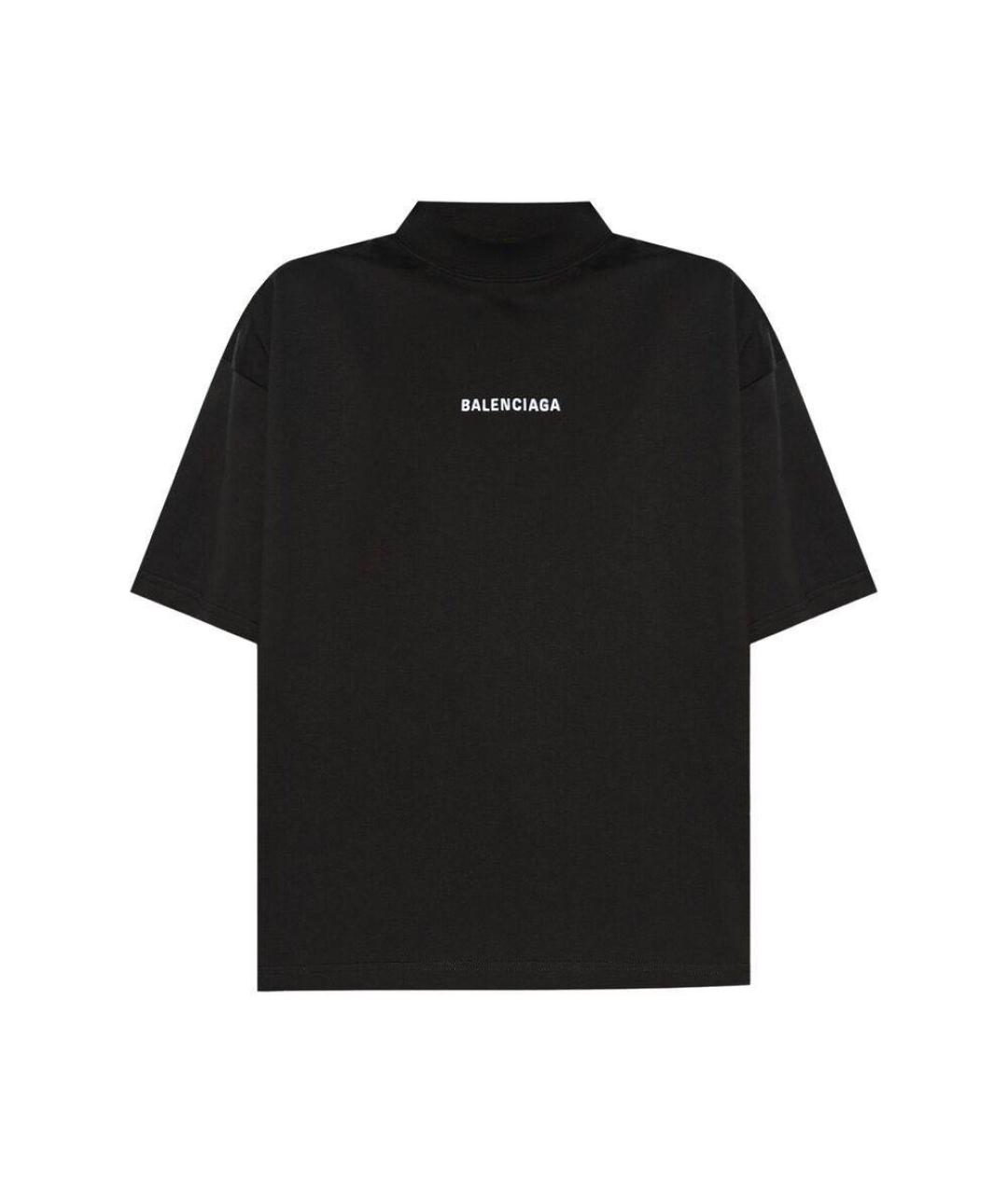 BALENCIAGA Черная хлопковая футболка, фото 1