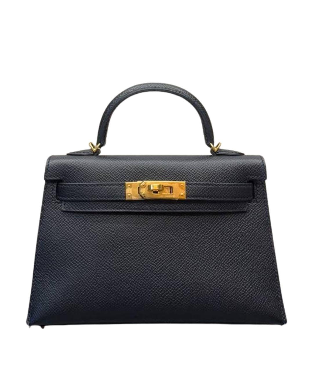 HERMES Черная кожаная сумка тоут, фото 1