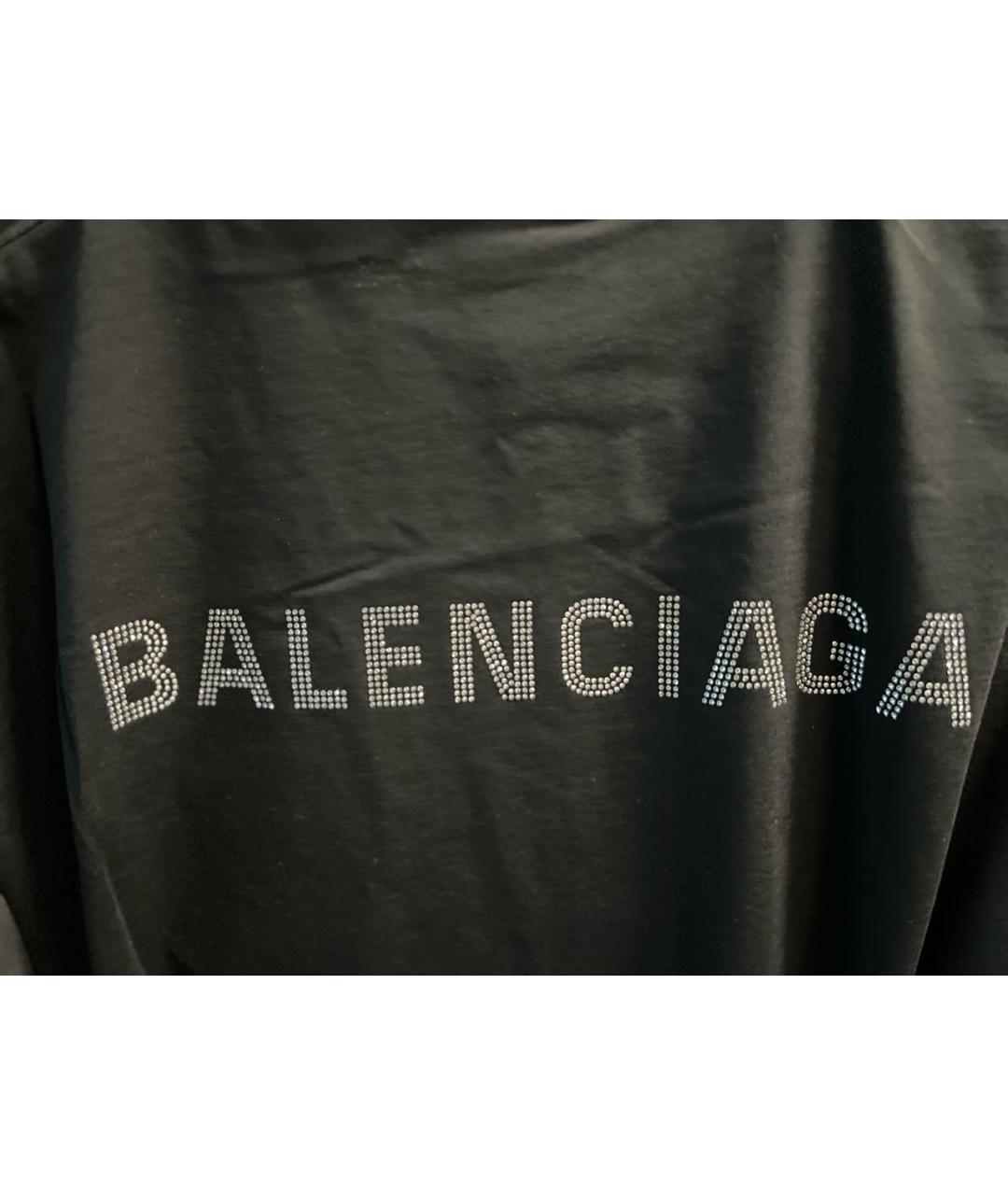 BALENCIAGA Черная хлопковая футболка, фото 5