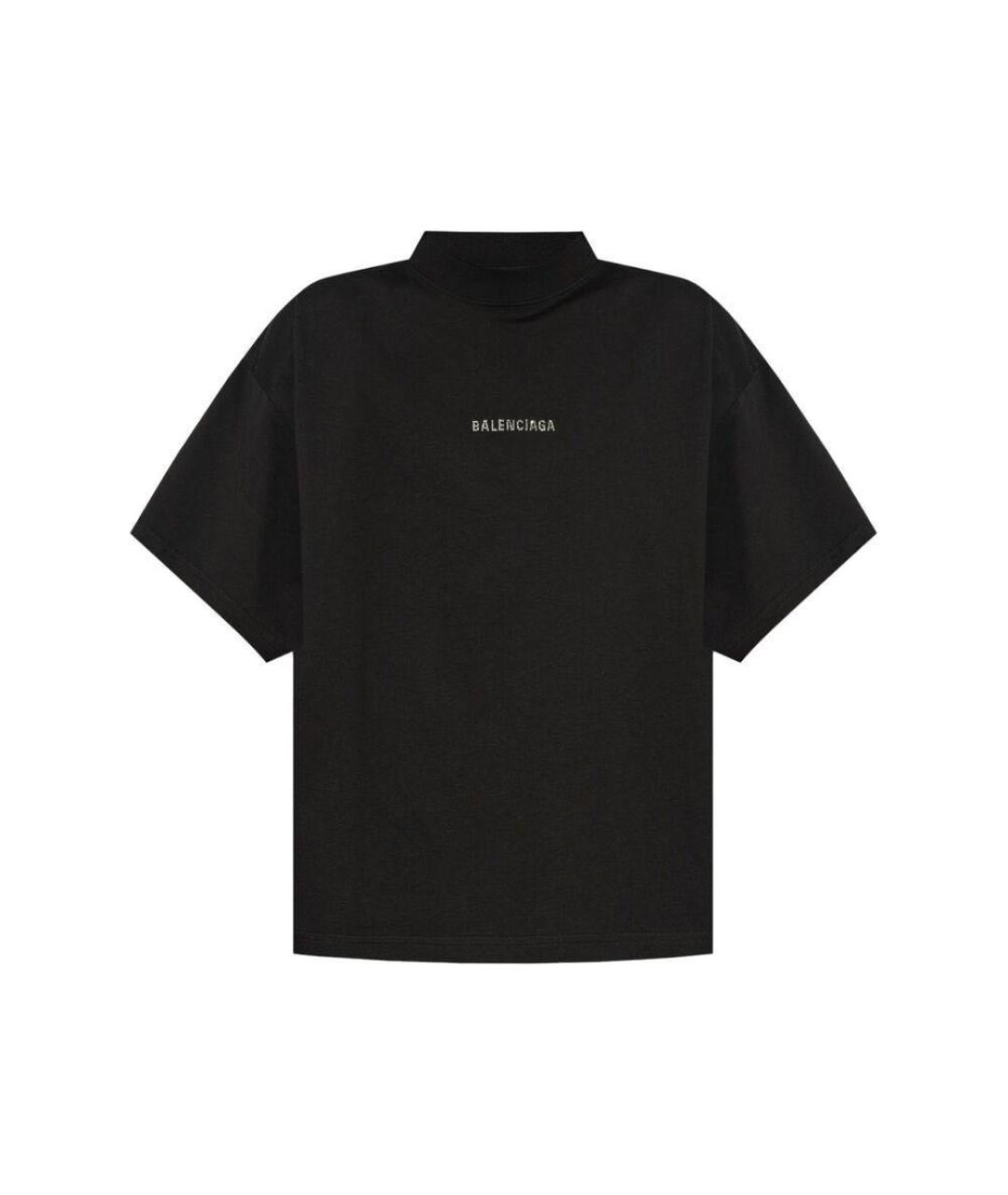 BALENCIAGA Черная хлопковая футболка, фото 1