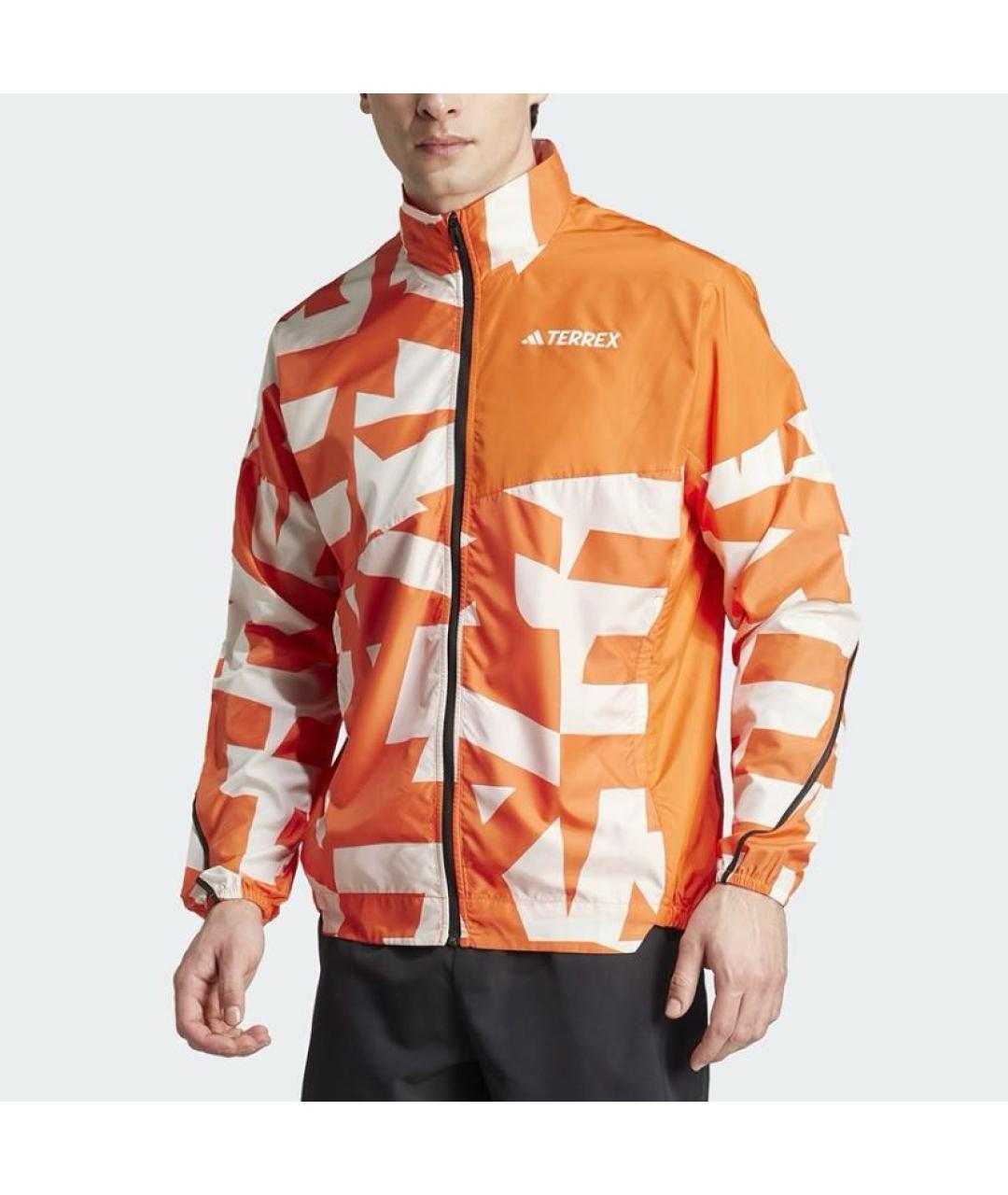 ADIDAS Оранжевая полиэстеровая куртка, фото 2