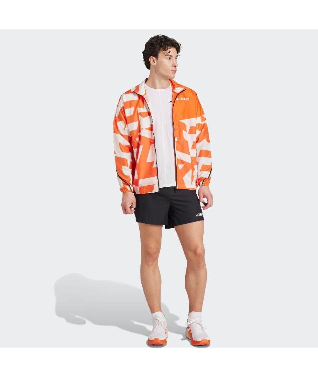 ADIDAS Оранжевая полиэстеровая куртка, фото 6