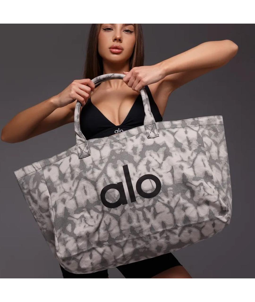 ALO YOGA Серая хлопковая дорожная/спортивная сумка, фото 2