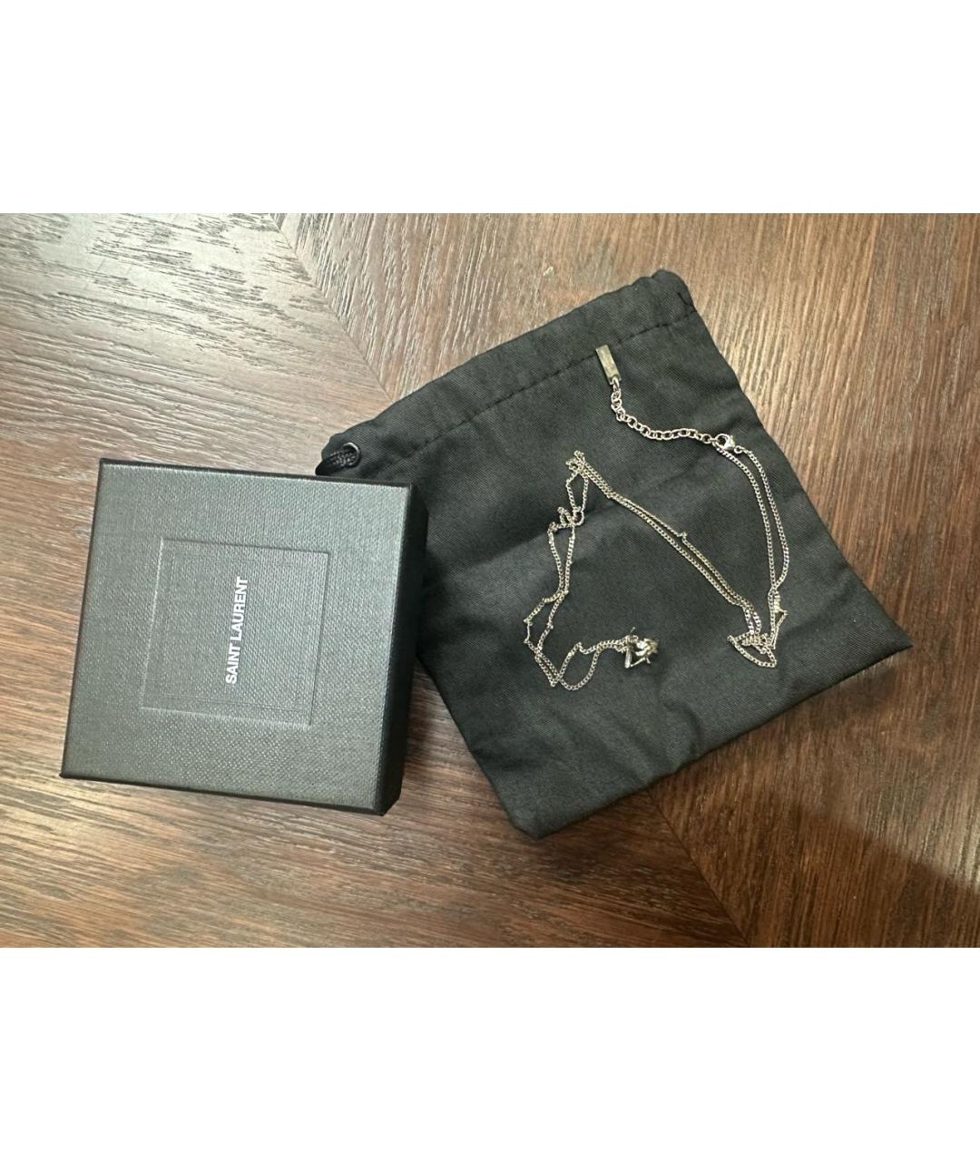 SAINT LAURENT Серебряная металлическая подвеска, фото 7