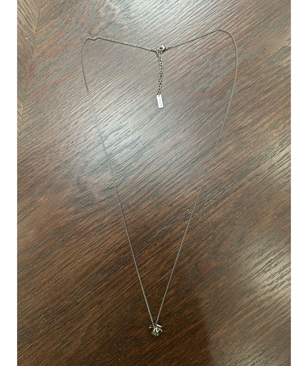 SAINT LAURENT Серебряная металлическая подвеска, фото 8