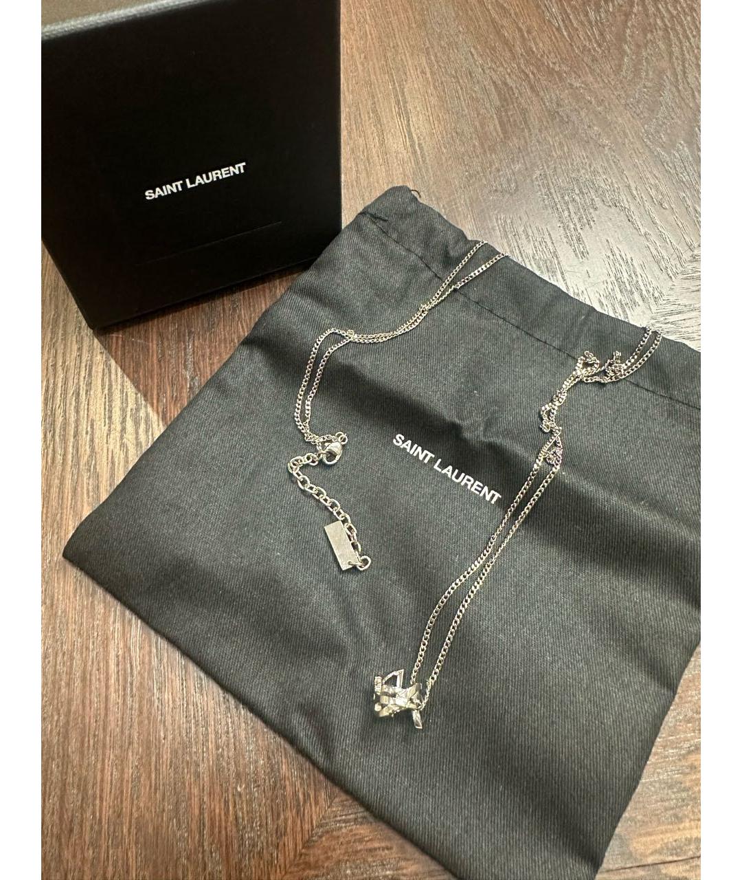 SAINT LAURENT Серебряная металлическая подвеска, фото 2
