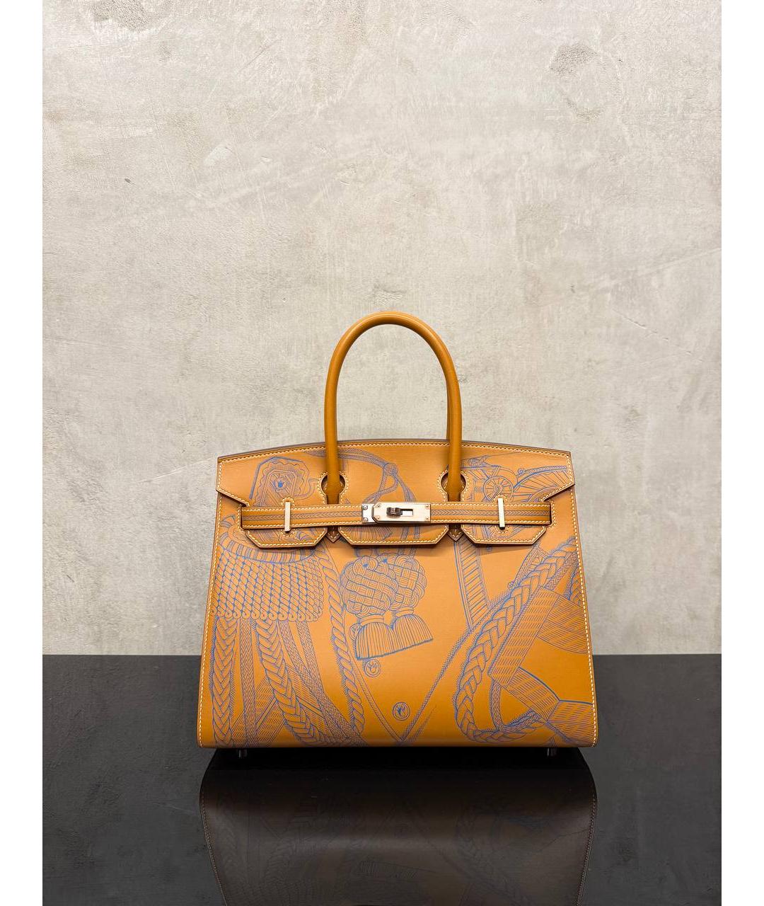 HERMES Коричневая кожаная сумка тоут, фото 7