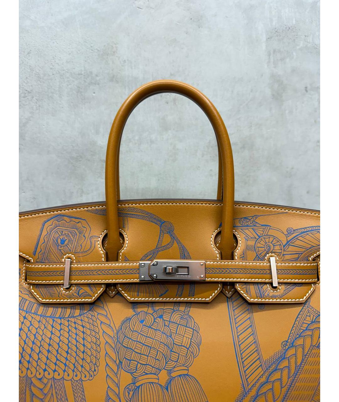 HERMES Коричневая кожаная сумка тоут, фото 4