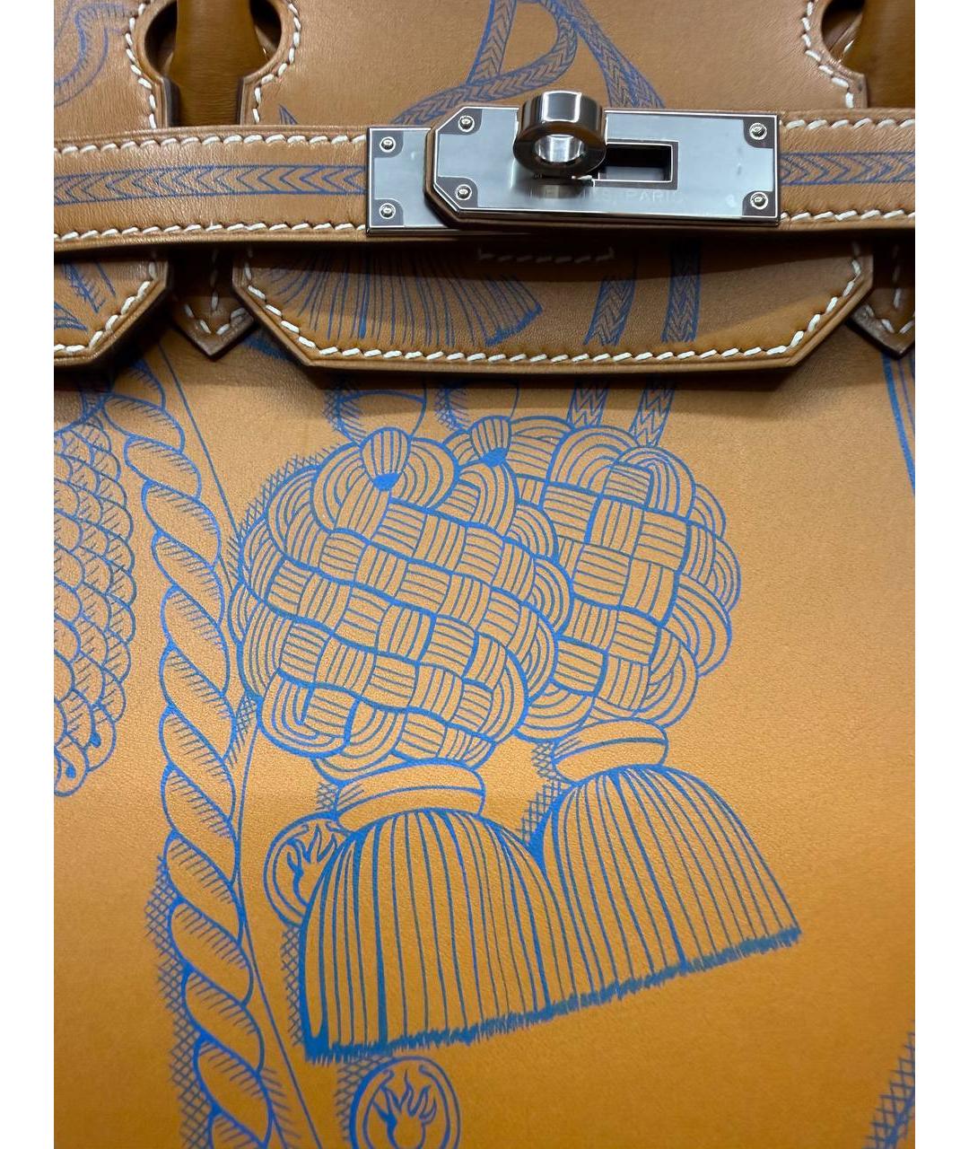 HERMES Коричневая кожаная сумка тоут, фото 6