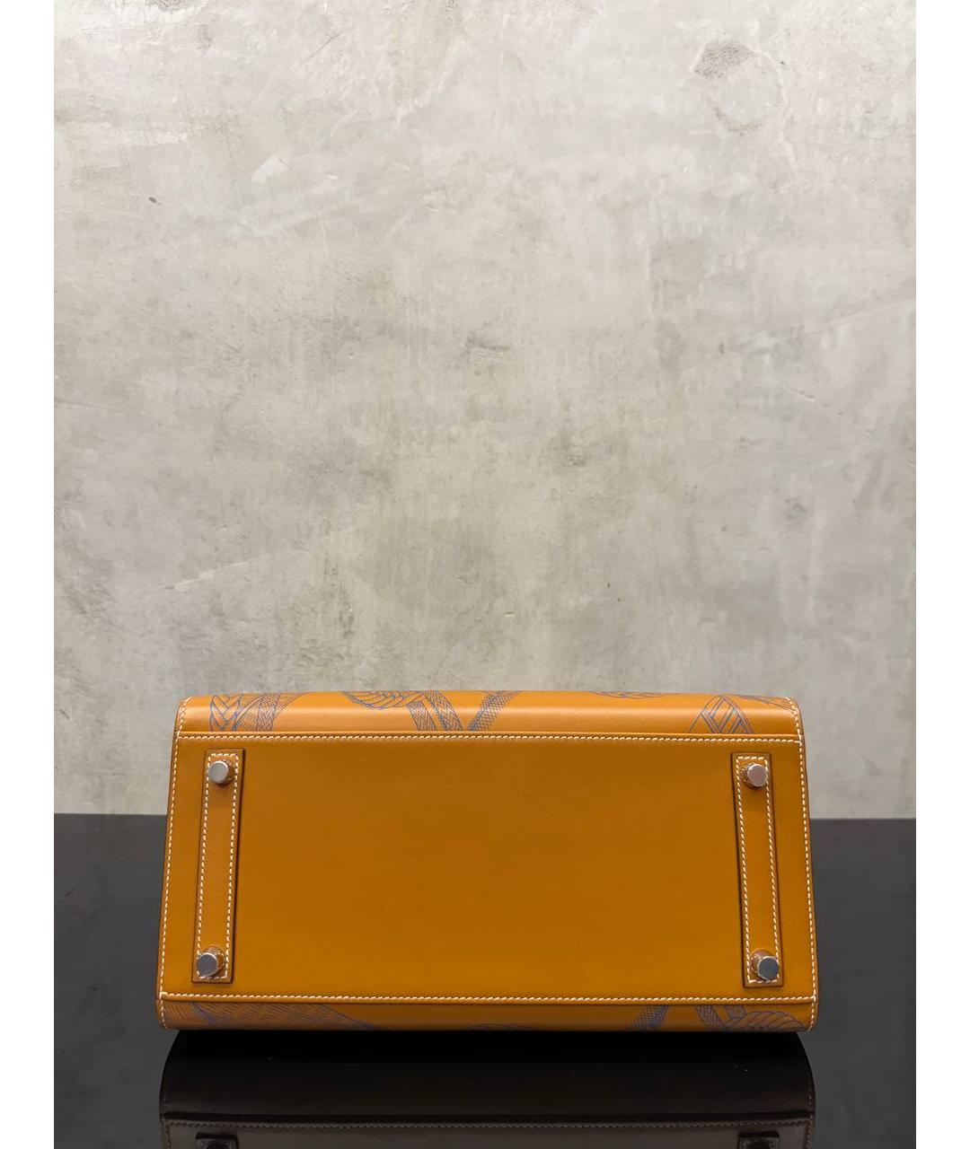 HERMES Коричневая кожаная сумка тоут, фото 5