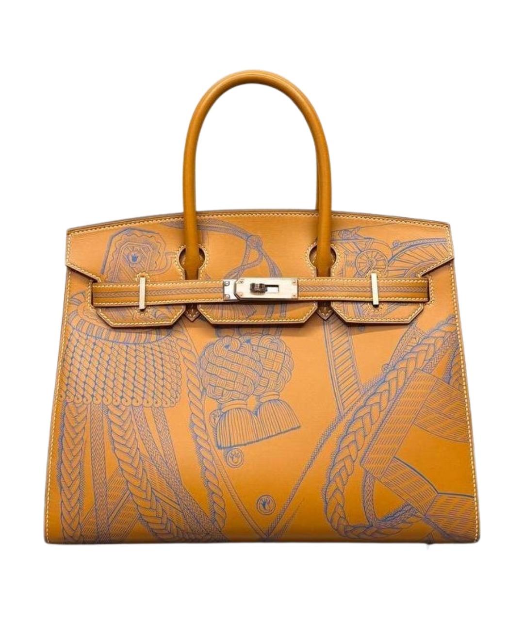 HERMES Коричневая кожаная сумка тоут, фото 1