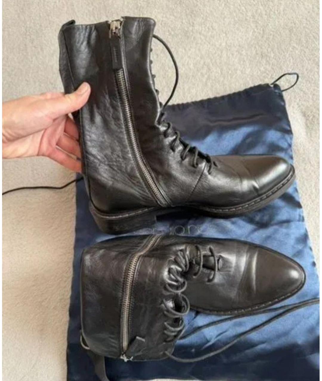 ALEXANDER TEREKHOV Черные кожаные ботинки, фото 4