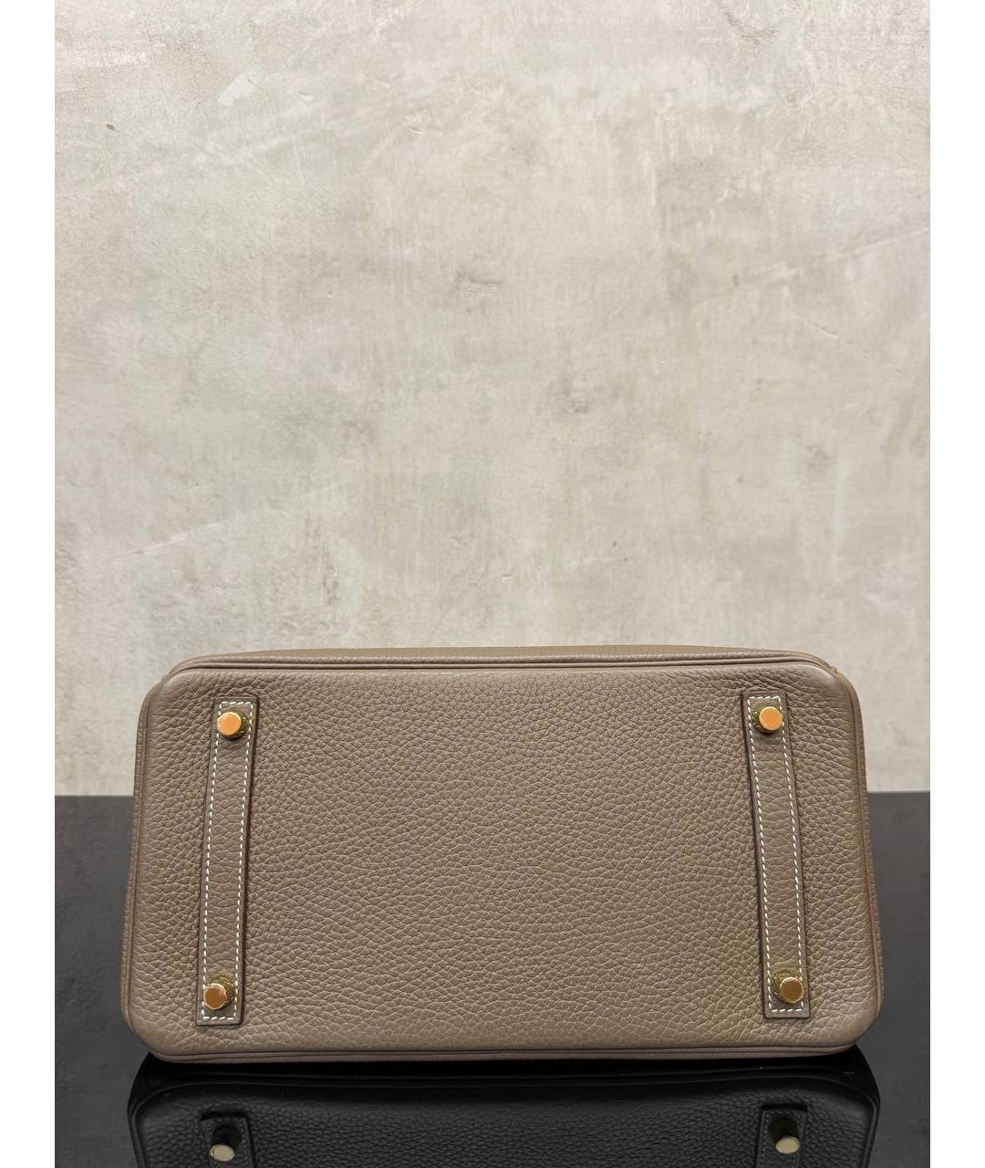 HERMES Коричневая кожаная сумка тоут, фото 5