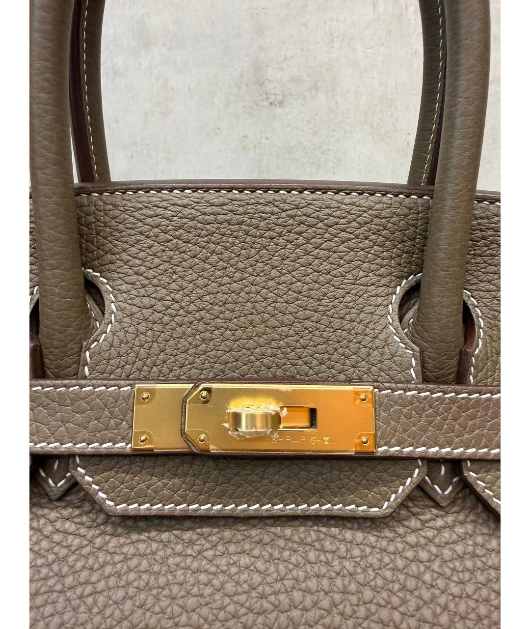 HERMES Коричневая кожаная сумка тоут, фото 4