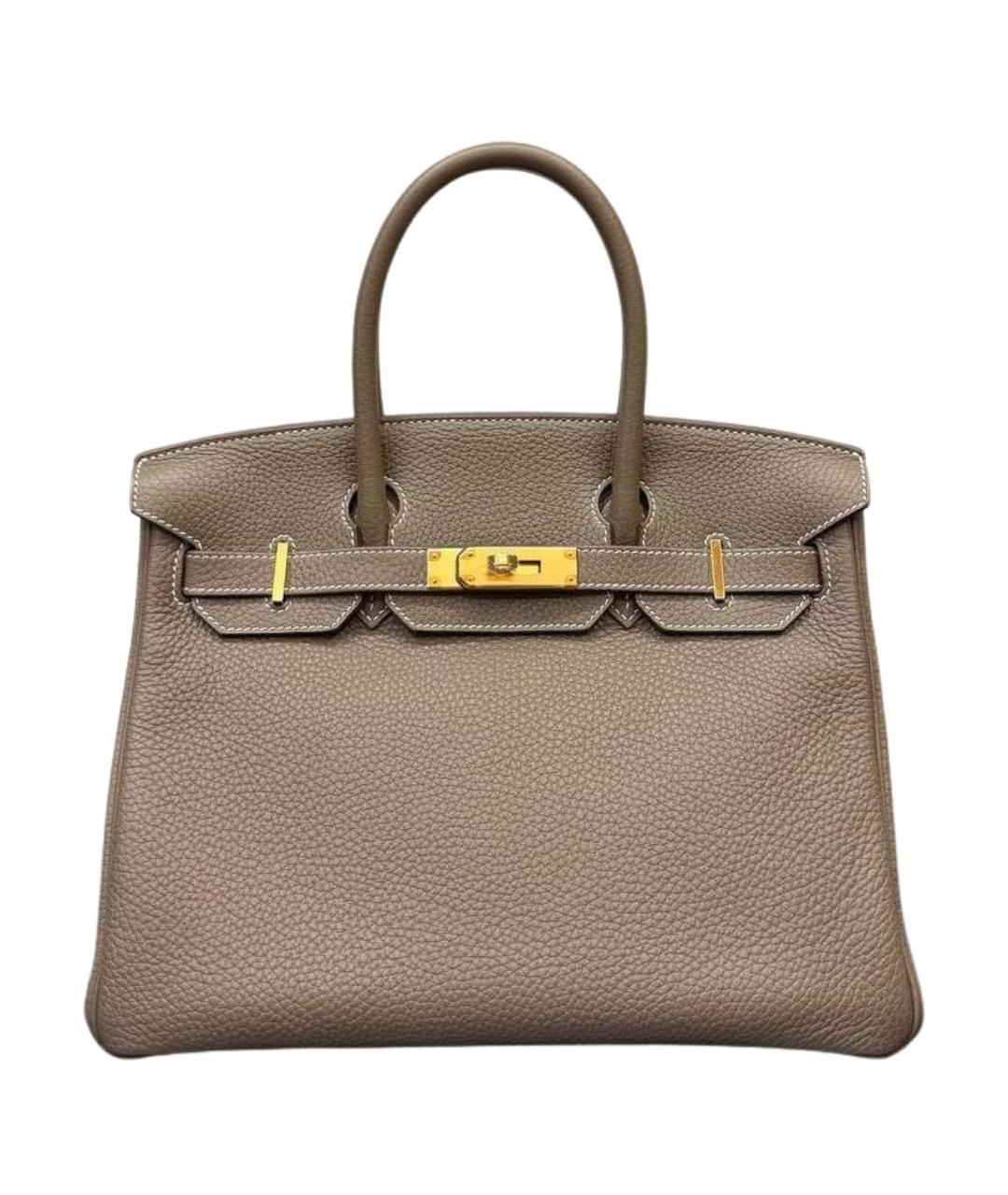 HERMES Коричневая кожаная сумка тоут, фото 1