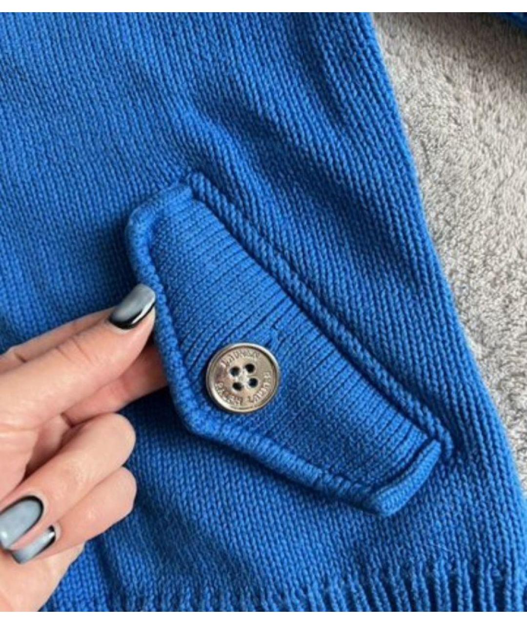 RALPH LAUREN Синий хлопковый кардиган, фото 2