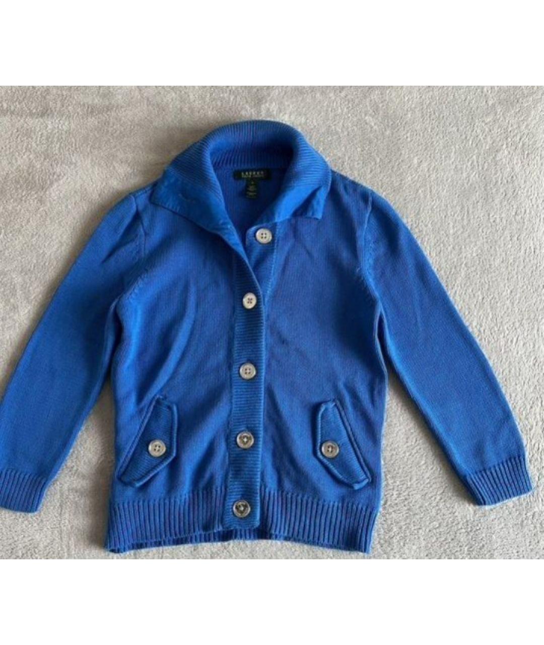 RALPH LAUREN Синий хлопковый кардиган, фото 5