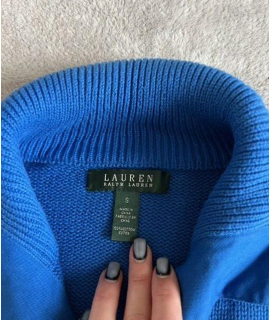 RALPH LAUREN Синий хлопковый кардиган, фото 3