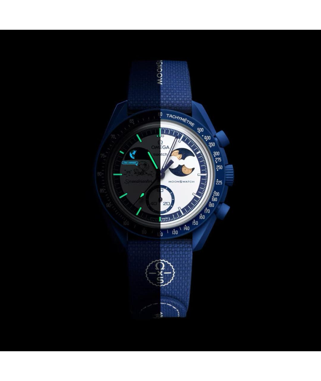 Swatch Темно-синие керамические часы, фото 3