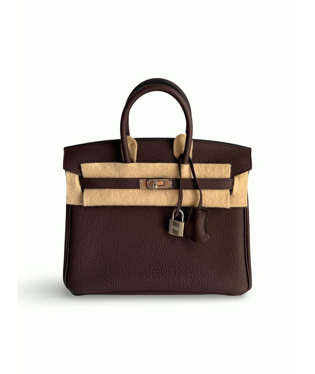 HERMES Бордовая кожаная сумка тоут, фото 6