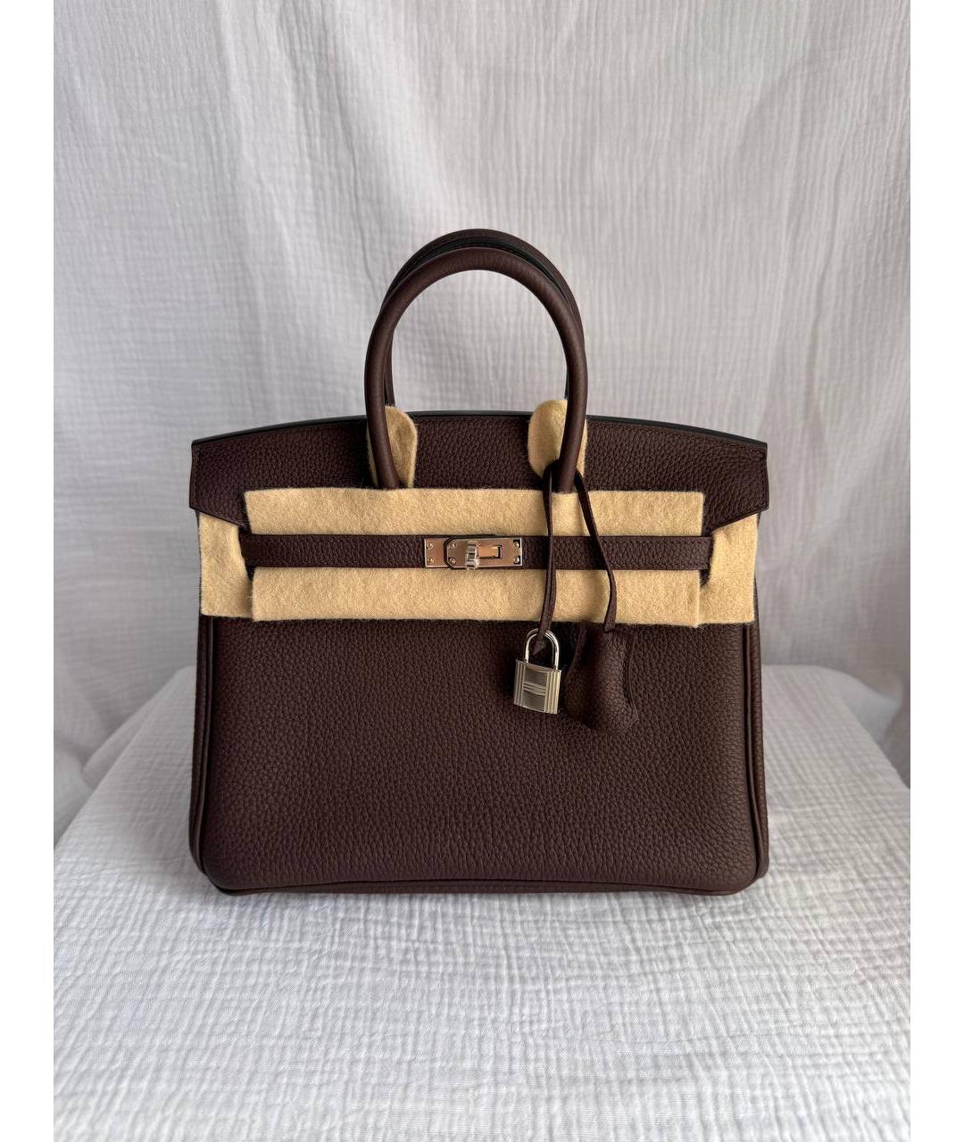 HERMES Бордовая кожаная сумка тоут, фото 2